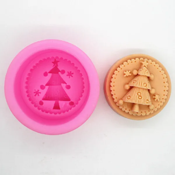 

Tree pattern soap mould / manual soap mold / silica gel food grade cake baking circular Christmas tree moulds