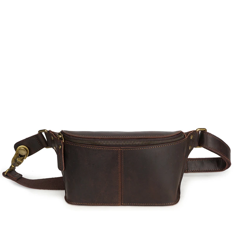 Поясная сумка Мужская винтажная модная поясная из натуральной кожи для отдыха