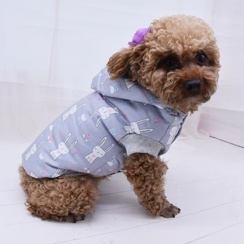 Pet Dog Clothes Sweaters Fashionable Hooded Sports Leisure Hoody Jumper Puppy Dogs Jacket Coat Cotton Padded | Дом и сад