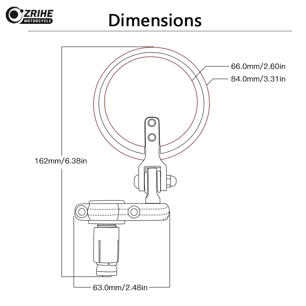 Мотоцикл зеркало заднего вида Ручка Бар Конец боковые зеркала ATV скутеры хром