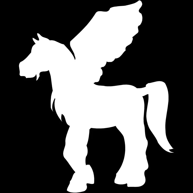 

15cm*12cm Cartoon Flying Horse Car Sticker Vinyl Decal Black/Silver Accessories Interesting Car-styling S6-2748