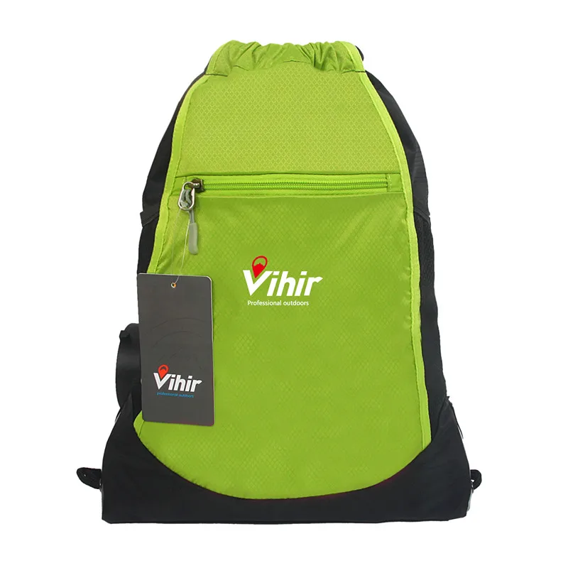 green Vihir, водонепроницаемая, полиэфирная, мужская, женская, большая, большая сумка для спортзала, спортивная сумка для фитнеса, йоги, бега, плавания, танцев, сумка на плечо на шнурке - Цвет: green