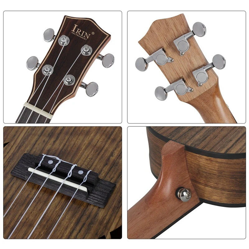 

ABGZ-Irin Concert Ukulele Kits 23Inch Walnut Wood 18 Fret Acoustic Guitar Ukelele Bag Capo Strap Mahogany Neck Hawaii 4 String