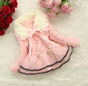 pink Anlencool,, корейское зимнее пальто для девочек модели, Tong wavelet, детская одежда с цветочным рисунком и острым краем женские куртки для малышей - Цвет: pink