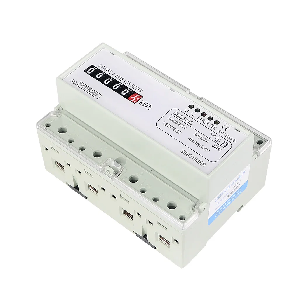 5(100) 380VAC 50/60Hz три фазы 4 провода аналоговый счетчик энергии имитации Мощность монитор DIN Rail с импульсным Выход
