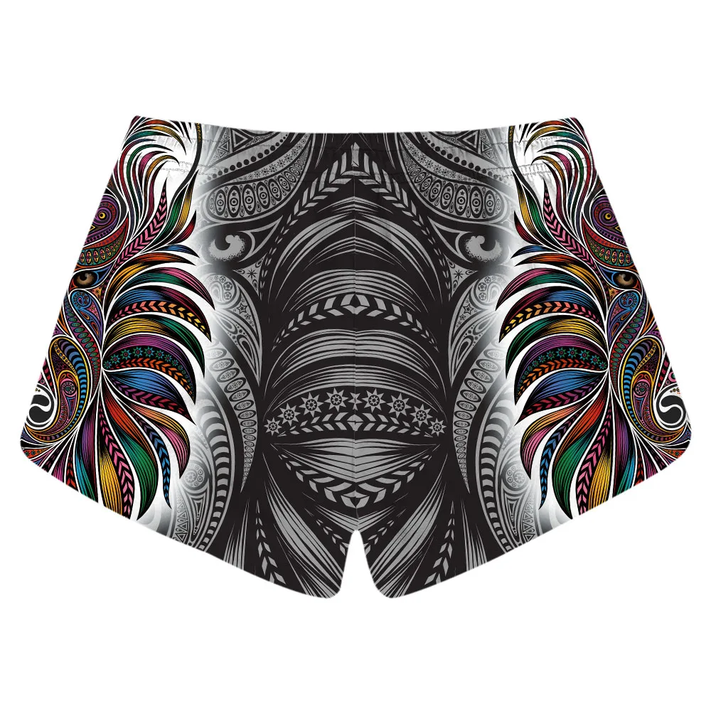 New Rainbow Striped Women's Summer Beach Shorts 3 Patterns Grey 3D Print Fitness Sport Running Jogging Bottoms | Спорт и