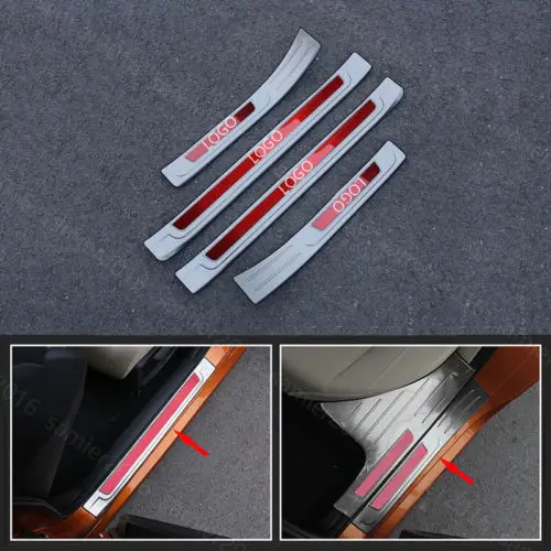 4x красный подходит для Honda Civic 16 17 стальная наружная Накладка на порог Накладка|scuff