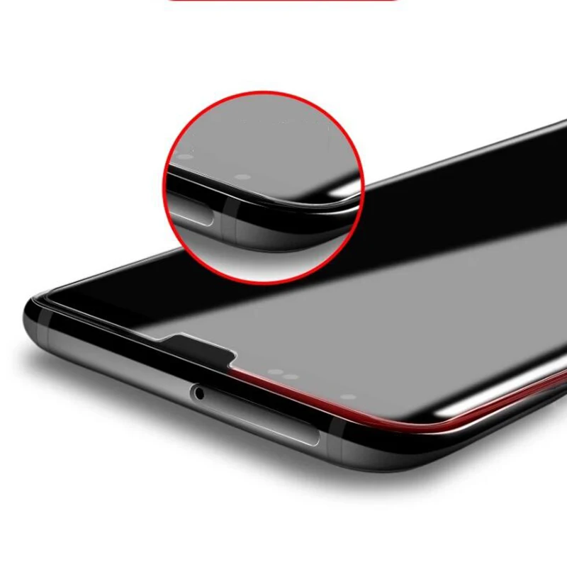 EXUNTON For Samsung Galaxy S8 Plus S9 3D UV Liquid Curved Full Glue Front Tempered Glass Screen Protector Cover Film | Мобильные