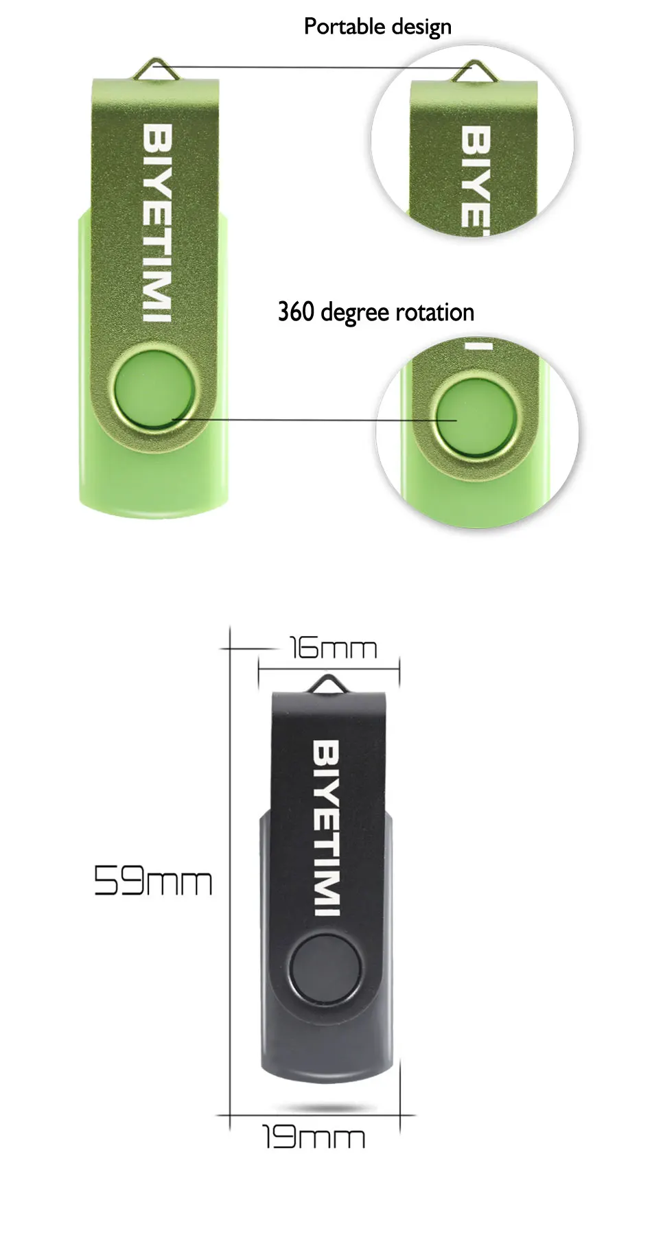 Usb флеш-накопитель Biyetimi объемом 128 ГБ, миниатюрный металлический флеш-накопитель объемом 64 ГБ, 32 ГБ, 16 ГБ, 8 ГБ, флеш-диск usb 2,0, флешка, флешка, флешки
