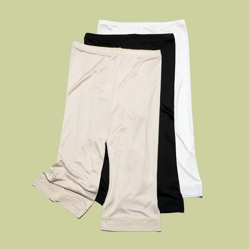 

2019 Summer Women Seamless Silk Safety Short Pants Hot Sale Under Skirt Shorts Real Silk Breathable Short Tights Hot Pants