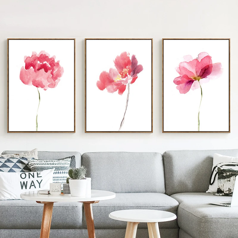 Акварельная абстрактная синяя Цветочная печать HAOCHU плакат холст живопись для