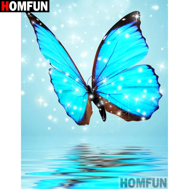 Алмазная 5D картина HOMFUN Бабочка пейзаж вышивка крестиком полная выкладка