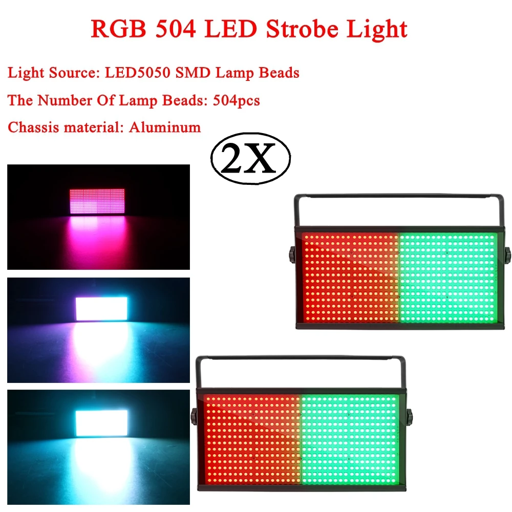 2 шт./лот музыкальная сценическая лампа 504 LED 250 Вт RGB 3в1 стробоскоп индивидуально