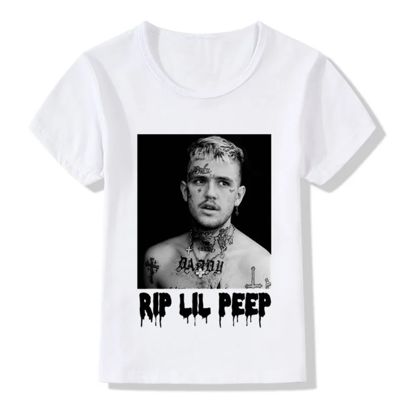 Детские футболки RIP Lil Peep Rapper Design детская музыкальная повседневная одежда топы