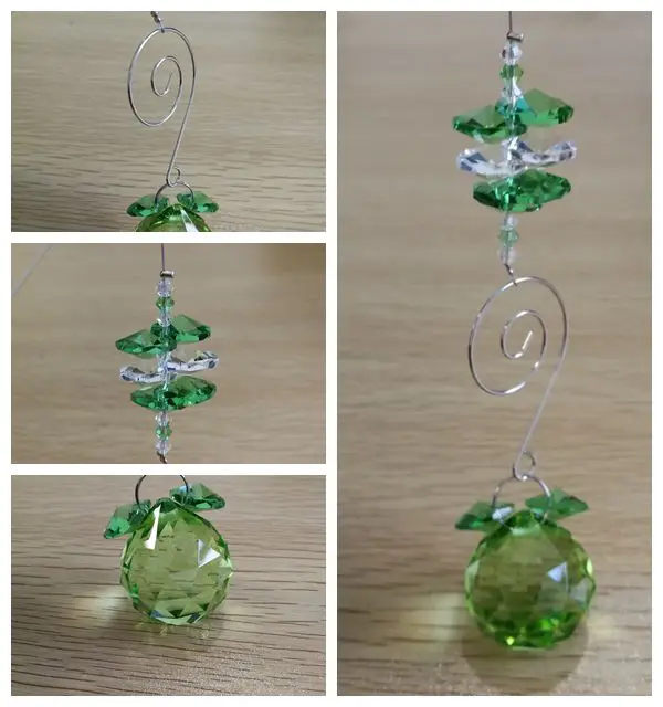 

First Grade 30mm Apple Green Crystal Wedding Decoration Glass Minerals DIY Crystal Suncatcher Feng Shui Best Gifts