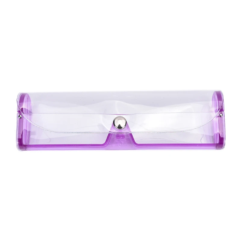 

1PC Transparent PVC Plastic Soft Eye Glasses Protector Case Metal Button Sunglasses Portable Glasses Boxes 6colors
