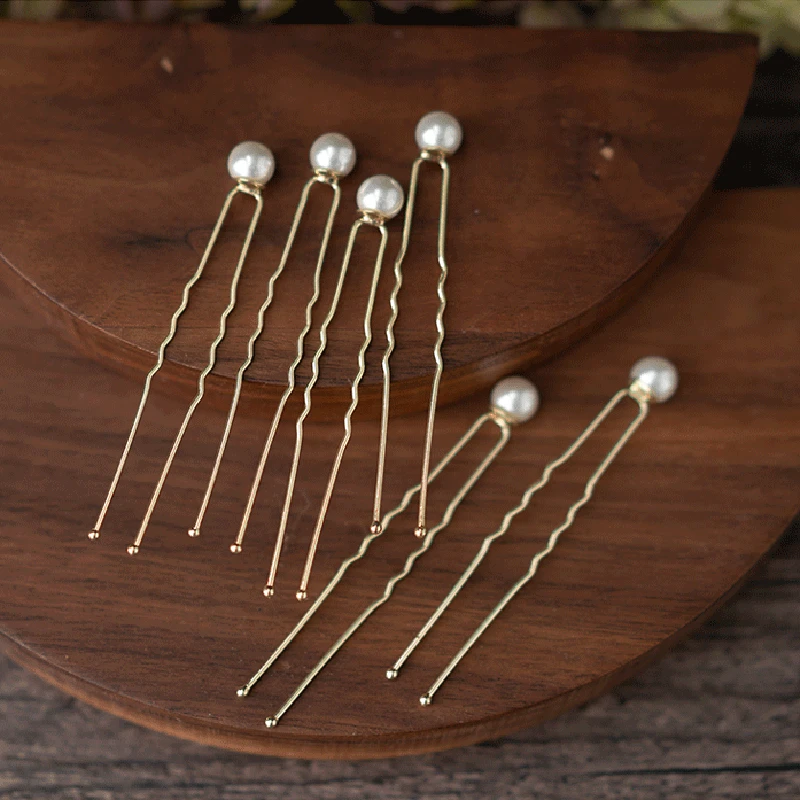 20 шт./лот свадебные аксессуары жемчужные шпильки для волос набор u-образная