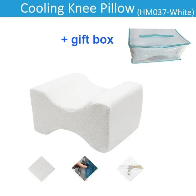 White n giftbox Ортопедическая подушка на коленях из древесного угля, охлаждающий гель с эффектом памяти - Цвет: White n giftbox