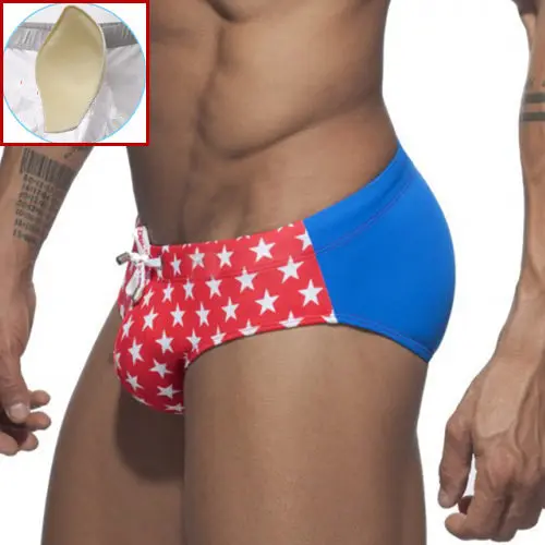 135 Red Пуш-ап мужские Плавание трусы эротичное мужское белье Sexy Gay Mens Плавание одежда Плавание ming Мужские Шорты для купания фронтальной для увеличения пениса, мужские бикини купальник пляжная одежда ванный комплект - Цвет: 135 Red