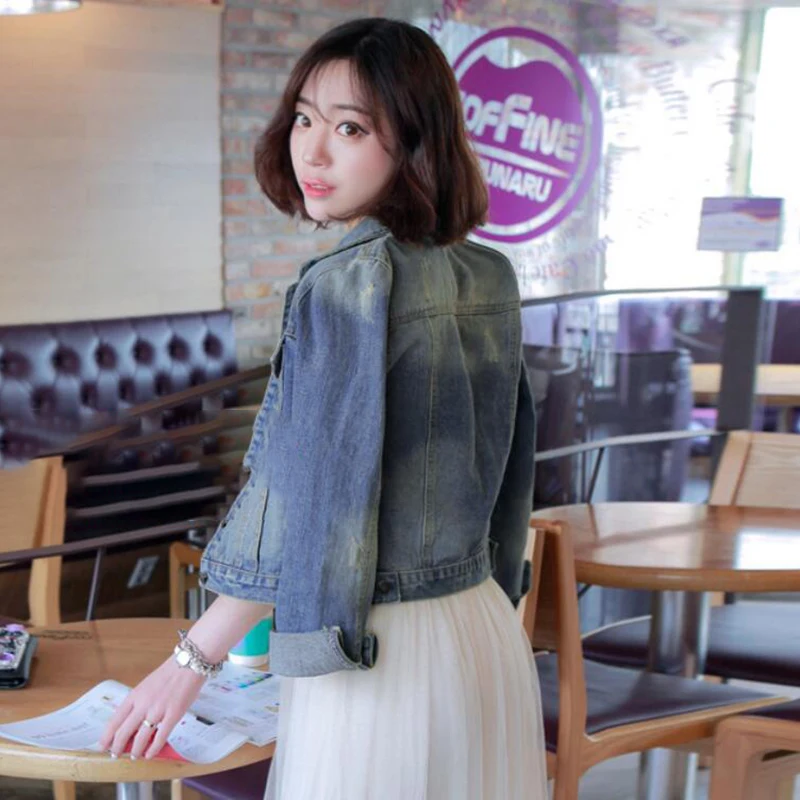 

Women Basic Denim Coat Jacket Casual Women Autumn Denim Jacket For Women