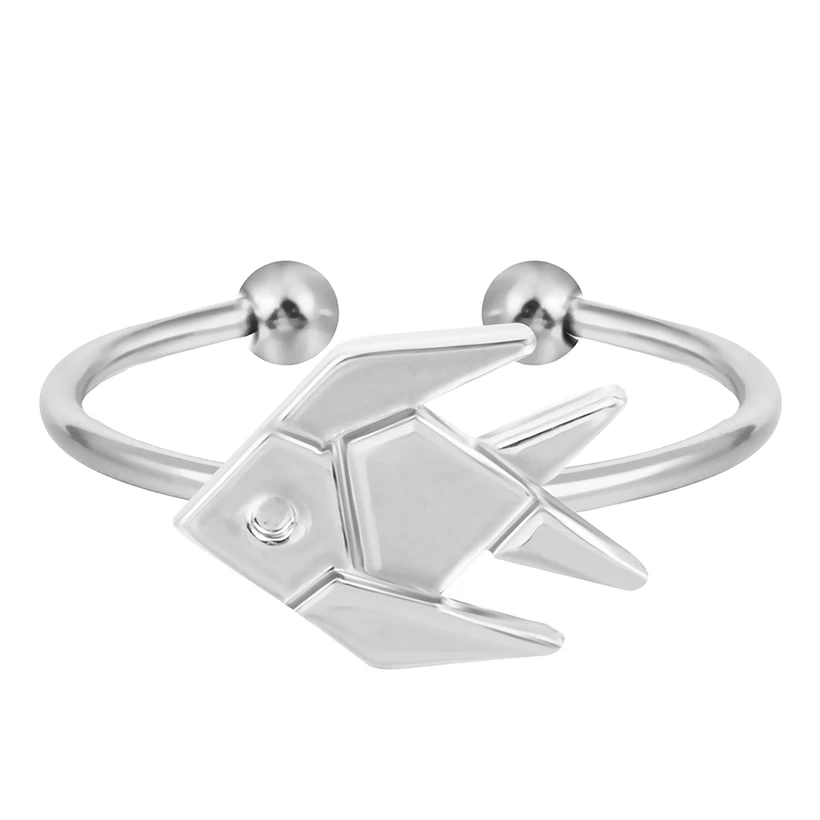 30 Шт. Золото Посеребренная Симпатичные Оригами Тропические Рыбы Кольца для