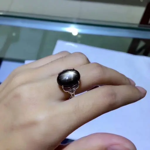 Женское кольцо с сапфиром из серебра 925 пробы 10 х14 мм|fine jewelry|gemstone jewelrygemstone rings silver |