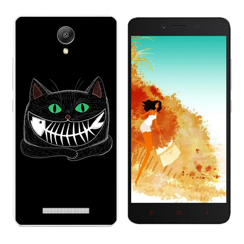 Clear Silicone Shell for Xiaomi Redmi Note 2 Phone Case 5.5&quot Golden Printing Hongmi Note2 Back Cover Capa |