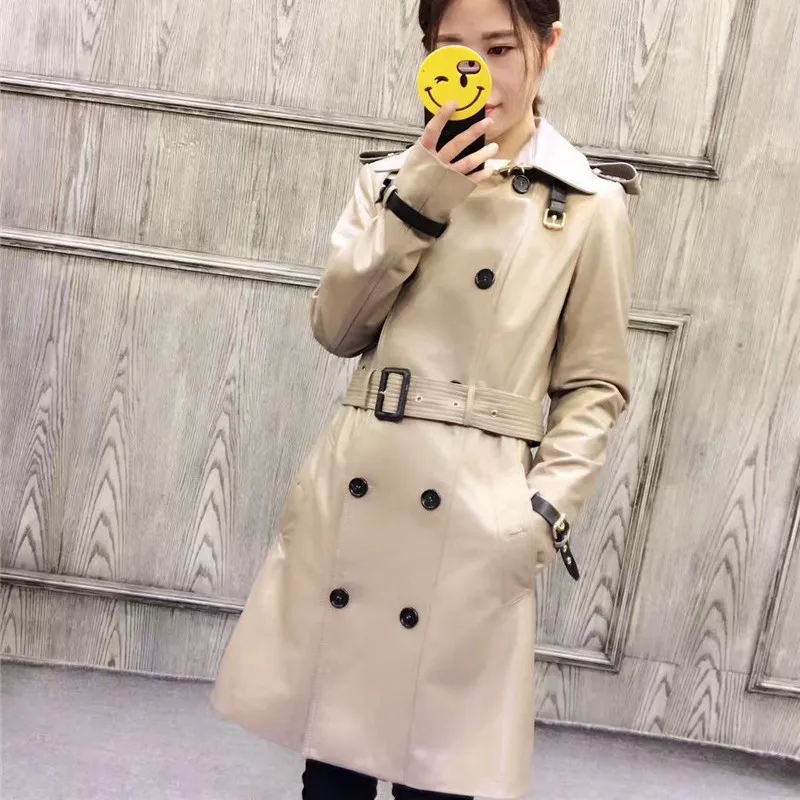 Женское длинное пальто из натуральной овчины Тренч 100% овчины|jacket fashion|jacket jacketjacket