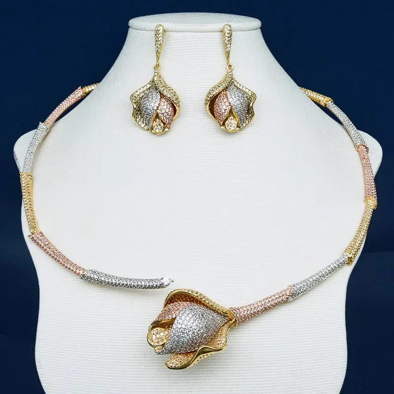 ModemAngel розовый цветок супер блестящий AAA кубический цирконий женское свадебное