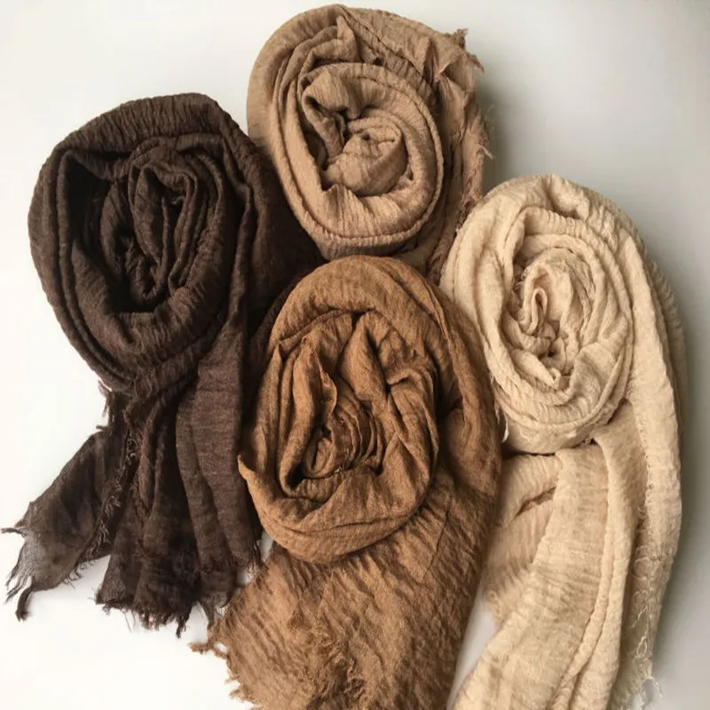 20pcs Hot sale bubble plain scarf/scarves fringes women soft solid hijabs popular muffler shawls pashmina muslim wraps bandana