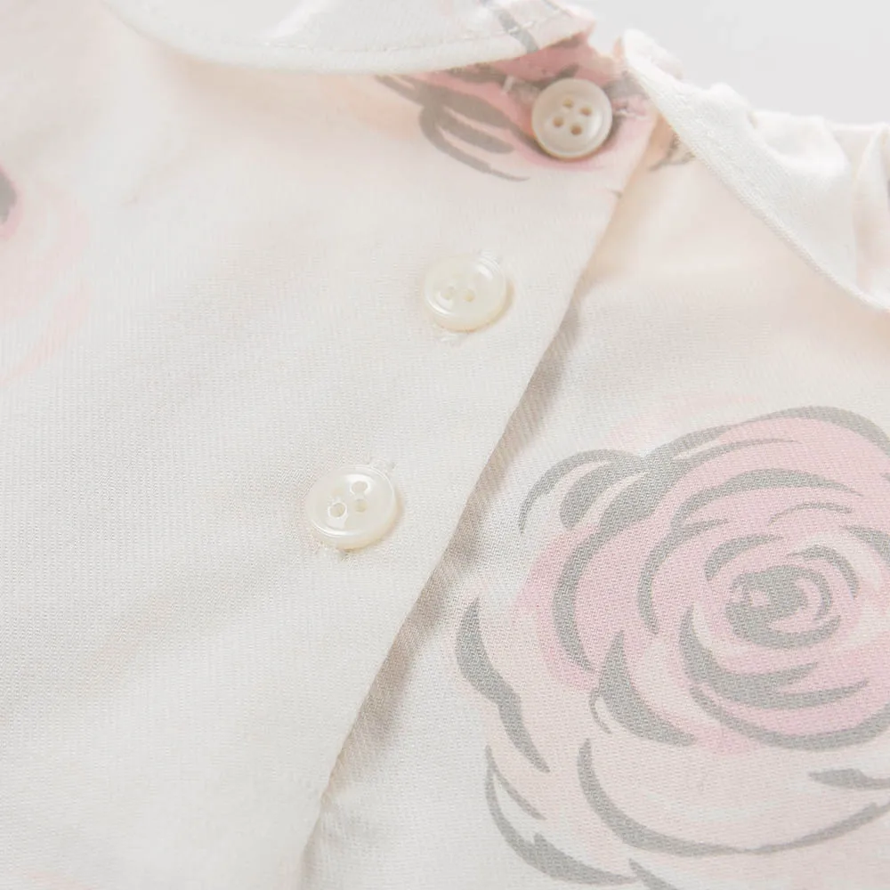 Db5039 Дэйв Белла для маленьких девочек линии топы с цветочным принтом Блузки