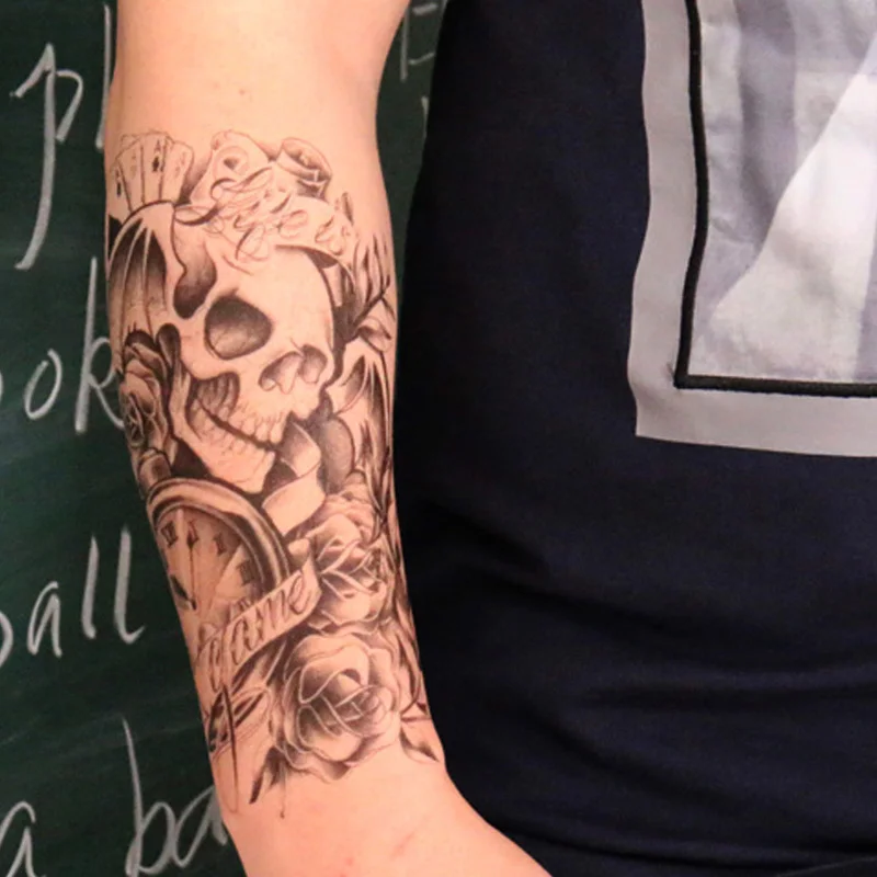 Большой временные татуировки наклейки водонепроницаемый мужчины рука нога