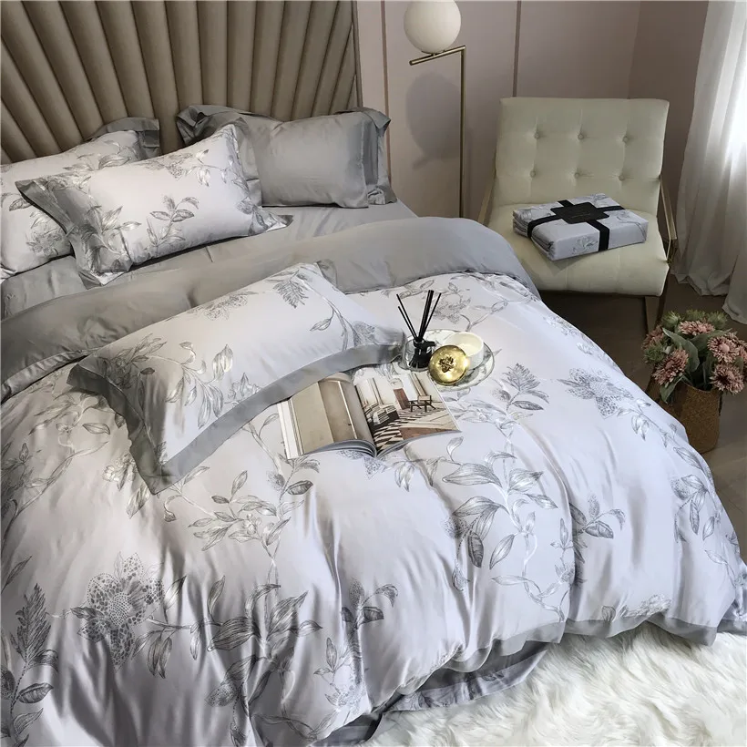 Ropa de cama Tencel Silk, 4 шт., набор постельного белья KING QUEEN, роскошный пододеяльник, простыня, постельное белье dekbedovertrek