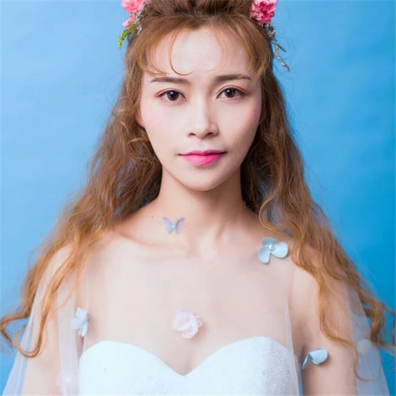 Женское колье-чокер из органзы Эфирная бабочка ручной работы в стиле бохо 8