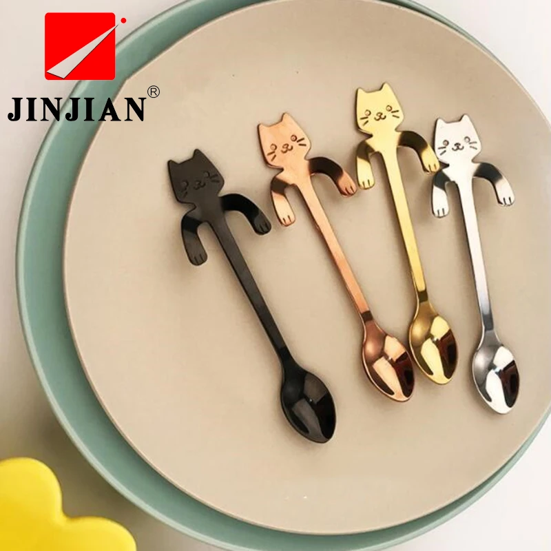 JINJIAN Новые горячие продажи 4 шт./компл. милая форма набор посуды 304 нержавеющая сталь западной столовые приборы кухню посуда ужин