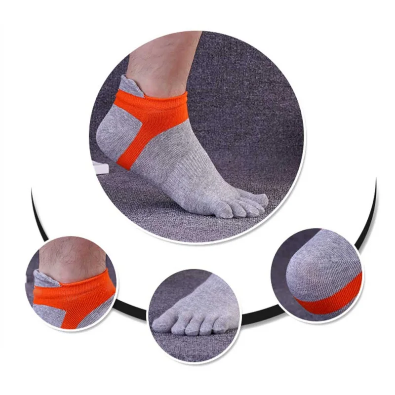 

Pure Cotton Autumn Winter Warm Thick Men Toe Sock Top Grade Brand Middle Tube Finger Socks Hemp Thick Coolmax
