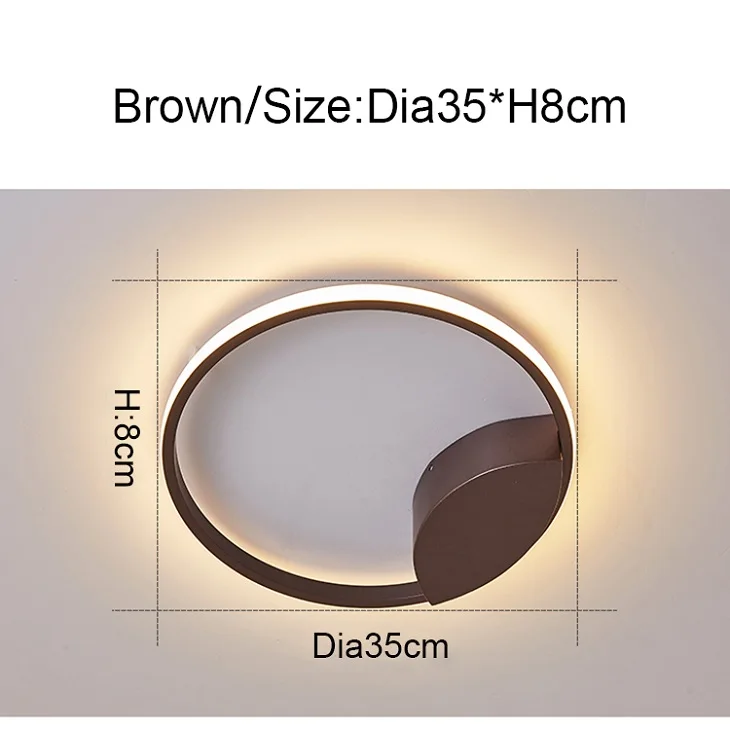 1 Ring Brown Затемняемые кольца с высокой яркостью, современные светодиодные потолочные лампы для гостиной, спальни, кабинета, потолочная лампа с двойным свечением - Цвет корпуса: 1 Ring Brown