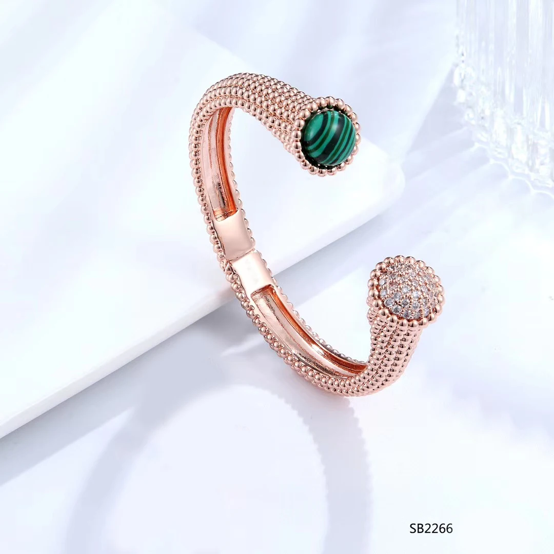

High quality bead rhinestone color stone bangle