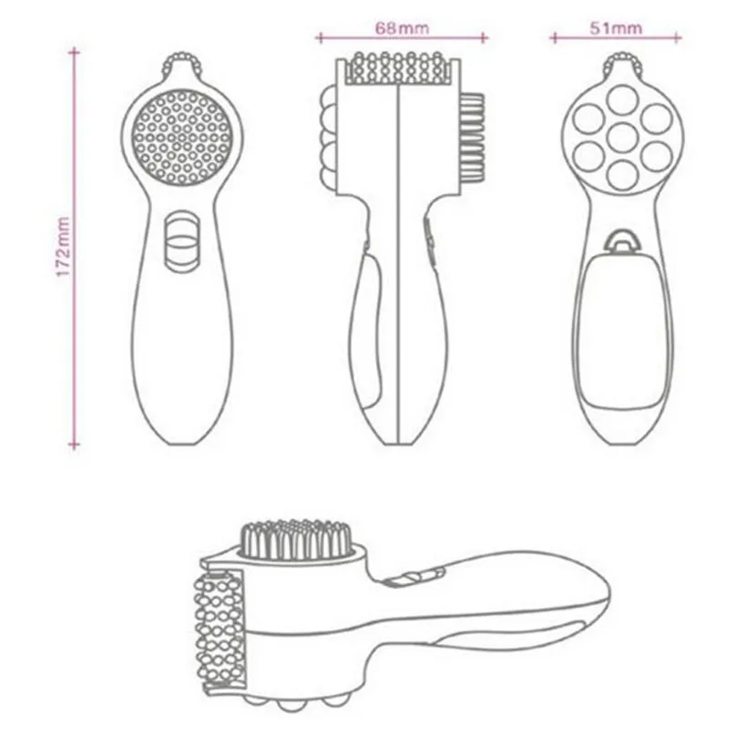 USB MINI Электрический массажер Вибрационный роликовые колеса гребень зуба массаж.