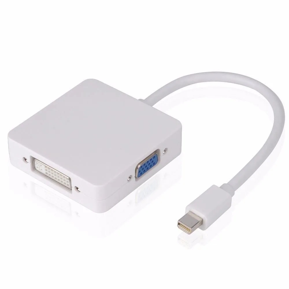 Переходник Mini DisplayPort на VGA HDMI DVI переходник DP Мини 3 в 1 конвертер для Macbook монитор