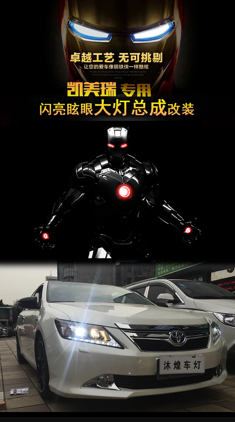 Car Styling for Toyota Camry headlight 2012- Camry LED Headlight DRL Bi Xenon Lens High Low Beam h7 headlight Accessories