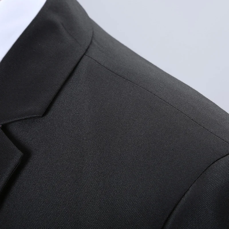 Мужская одежда самый модный элегантный яркий черный мужской костюм Slim Fit