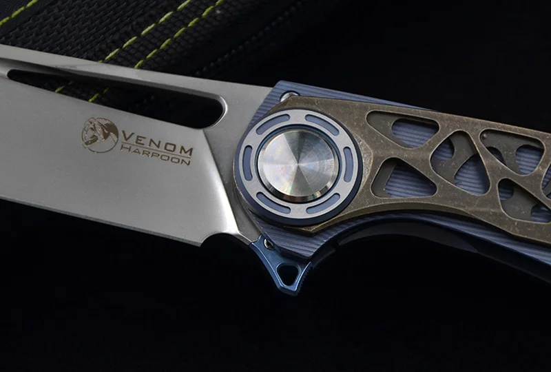 VENOM гарпун M390 сталь Титан CF Флиппер Складной нож Открытый Отдых Охота Выживание Карманный Кухня Фрукты Ножи Инструмент повседневного ношения