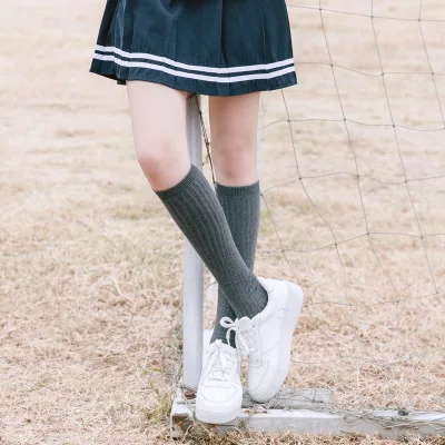 Harajuku Kawaii Лидер продаж воздухопроницаемые чулки женские гольфы женские модные женские эластичные чулки Студенческие - Цвет: gray
