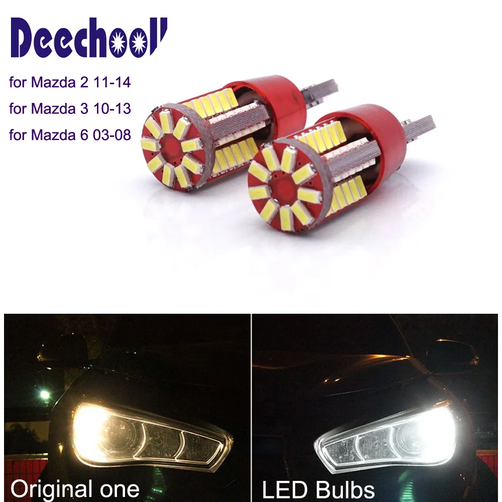 Deechooll 2шт Автомобильный светодиодный светильник для Mazda 2 3 6 Canbus T10 6W зазорный s