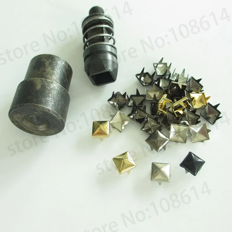 100 шт DIY пирамиды заклепки gun metal 4 коготь ногти для одежды шпильки с когтями для одежды cooper materail площади заклепки квадрат