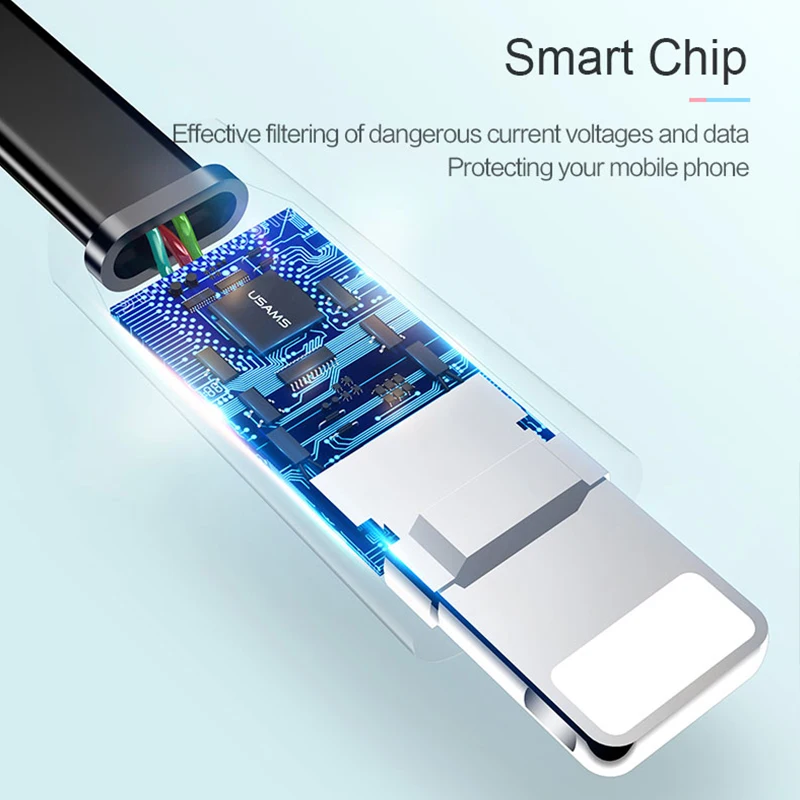 10 шт./лот USAMS оригинальный usb кабель для iPhone телефонный 2A USB Синхронизация данных