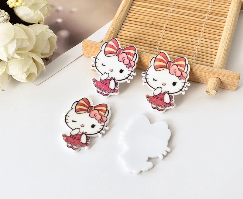 Kawaii мультфильм фигурка KT Декор для дома с изображением кота плоский задний