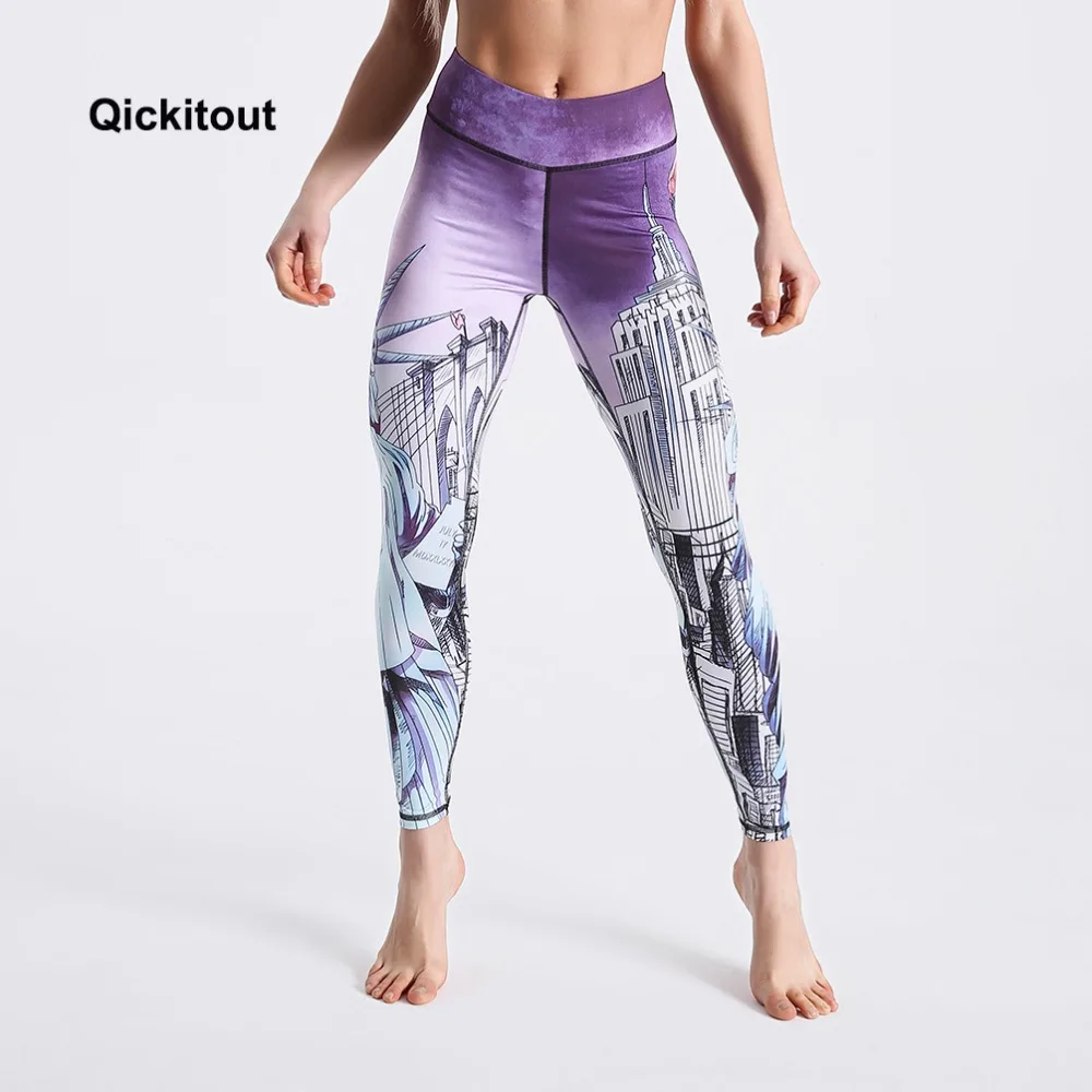 Женские длинные брюки Qickitout весенние штаны с принтом статуи Свободы повседневные