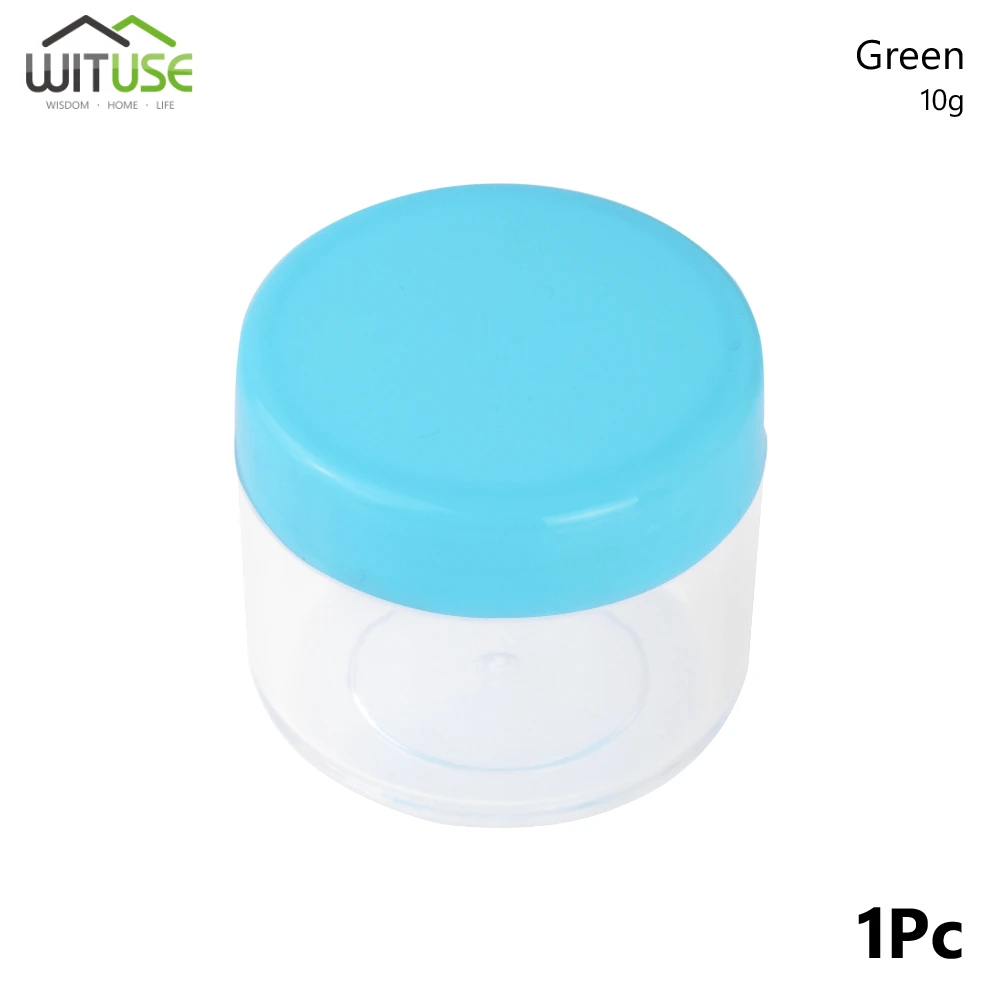10g Green 10 г, 15 г, 20 г, пустая прозрачная банка для хранения косметики, банка для теней для век, макияж, крем для лица, бальзам для губ, контейнер, портативная коробка для крема - Цвет: 10g Green